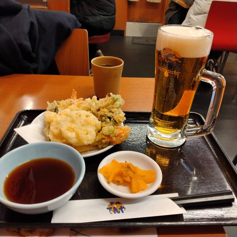 天丼てんやの天ぷらビールセット