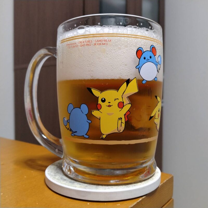 グラスに注いだアサヒ生ビール(マルエフ)その1