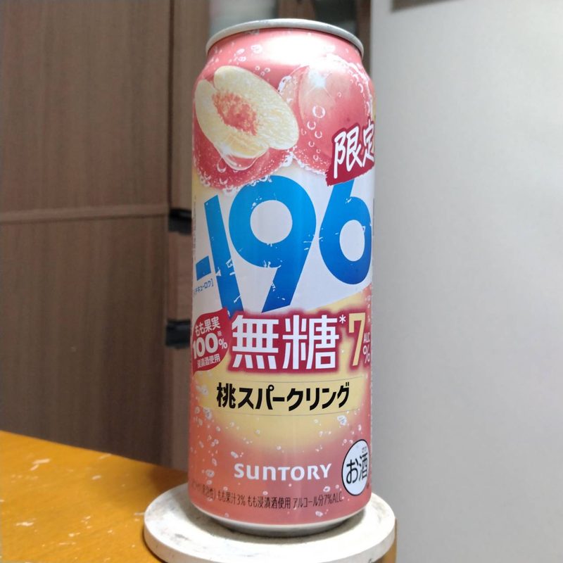 サントリー-196無糖〈桃スパークリング〉ALC.7%